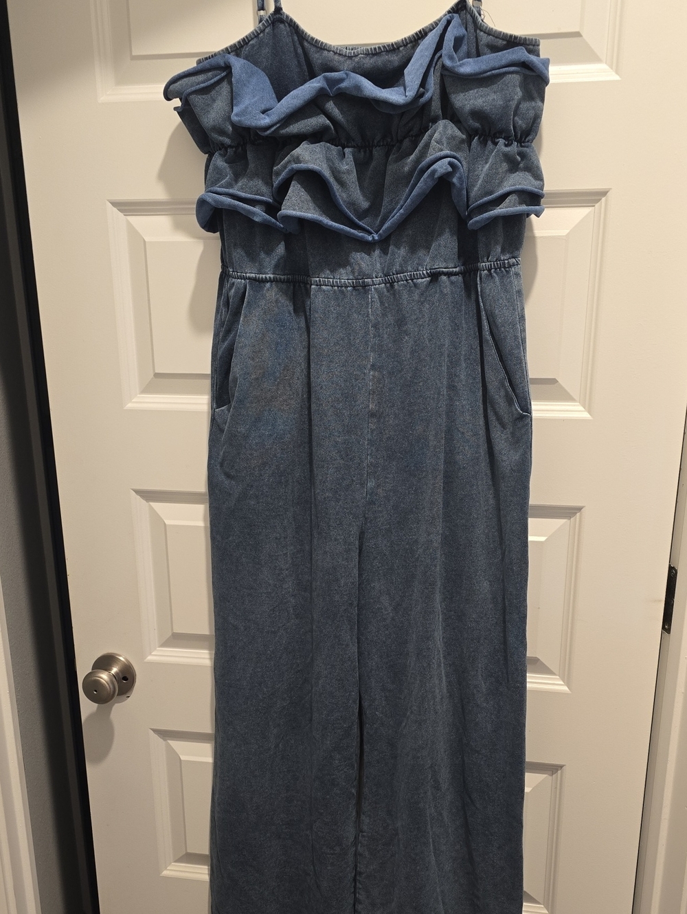 Blue Ruffle Jumpsuit